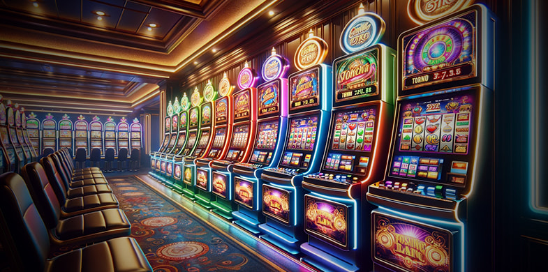 Slot machines em casino terrestre